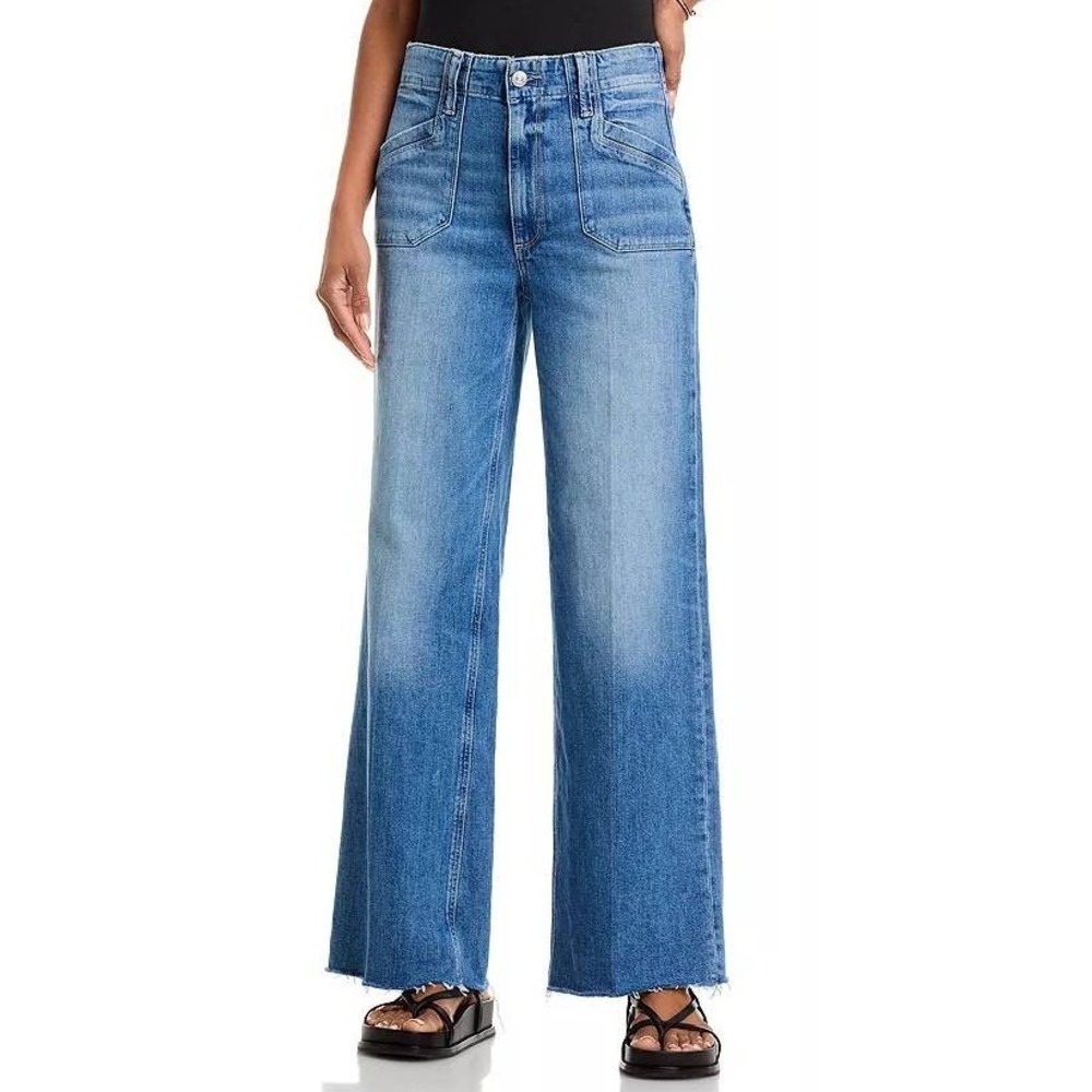 NEW Paige Anessa 31" High Rise Wide Leg Jeans in Viva Size 28 - Picture 2 of 15